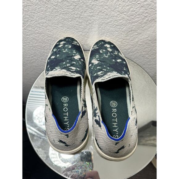 Rothys The Original Sneaker Shibori Tye Dye Limited Edition Sea Green Size 10 - Picture 7 of 8